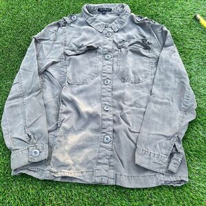 Velvet Heart women’s indie grunge light olive green button up shirt (S)